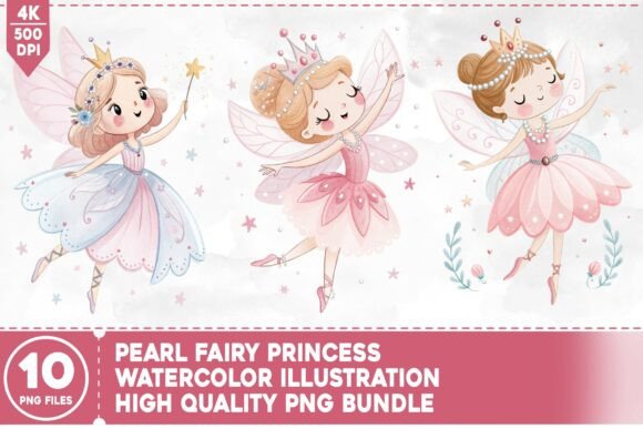 Download Pearl Fairy Princess Watercolor Bundle - Water Collection