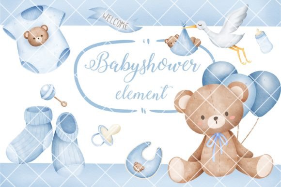 Download Watercolor Baby Shower It's a Boy - Water Collection