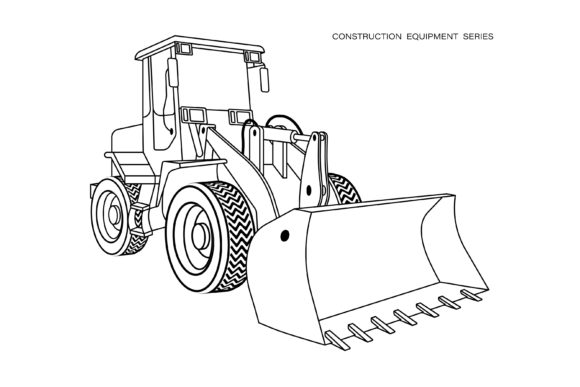 Download Children Linear Drawing Loader Bulldozer - Linear Collection