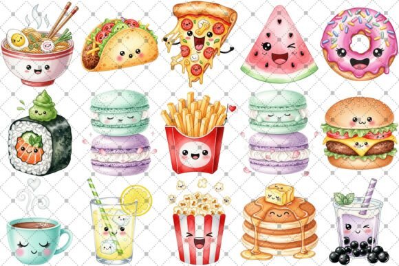 Download Kawaii Food &amp; Drink Watercolor Clipart - Water Collection