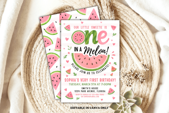 Download Watermelon Birthday Invitation Template - Water Collection