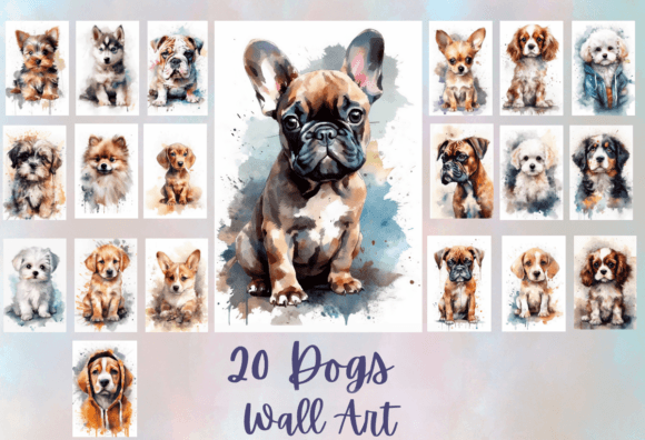 Download 20 Watercolor Dogs Wall Art Jpg - Water Collection