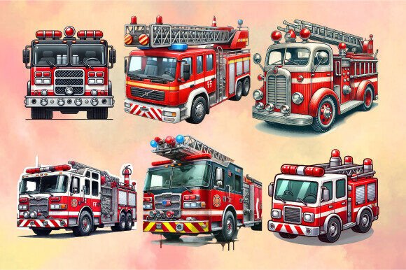 Download Watercolor Fire Truck Clipart - Water Collection