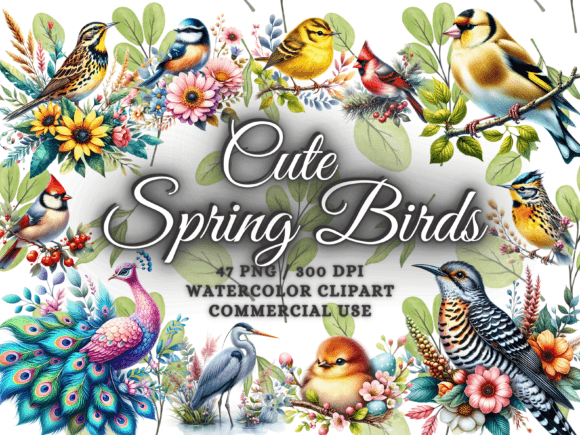 Download Watercolor Spring Birds Clipart Bird Png - Water Collection