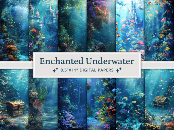 Download Enchanted Underwater Digital Papers - Water Collection
