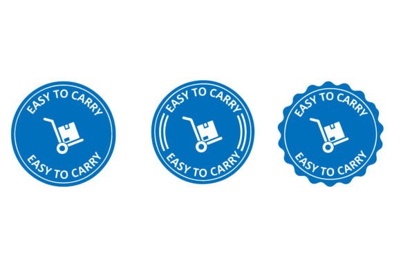 Download Blue Circular Emblems with White Cart Ic - White Collection