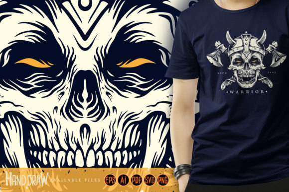 Download Skull Viking Warrior with Axe and Helmet - Axe Collection