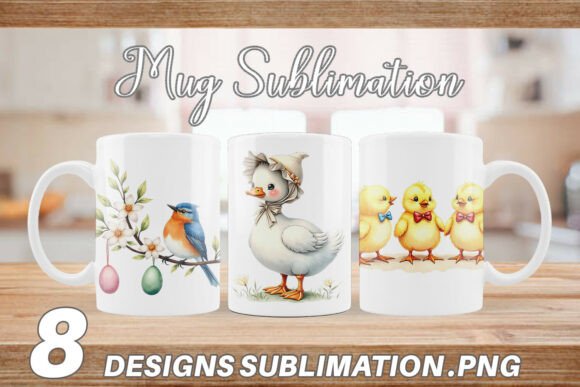 Download Watercolor Spring Birds Easter Mug Wrap - Water Collection