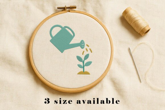 Download Watering Plant Embroidery Design File - Water Collection