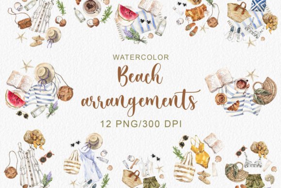 Download Watercolor Summer Fashion Arrangements - Water Collection