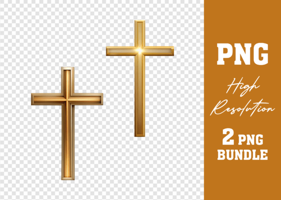 Download Watercolor PNG Ornate Gold Cross Bundle - Water Collection