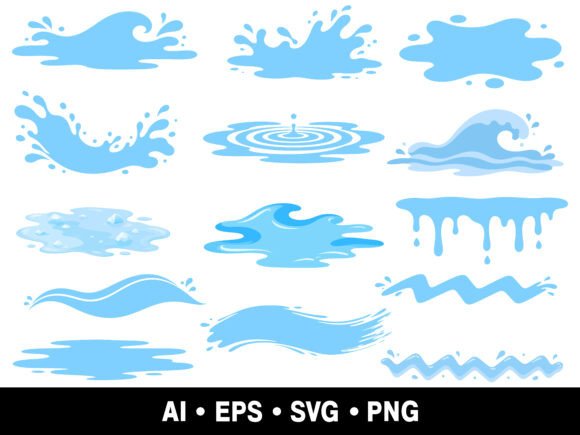 Download Water Splash SVG PNG Clipart Bundle - Water Collection