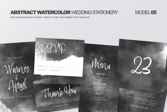 Download Abstract Watercolor Wedding Stationery - Abstract Collection