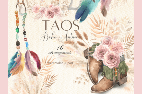 Download Watercolor Boho Western Arrangements Set - Water Collection