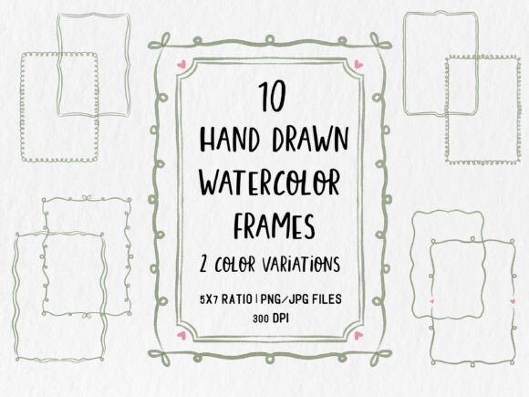Download Watercolor Frame Clipart Bundle PNG - Water Collection