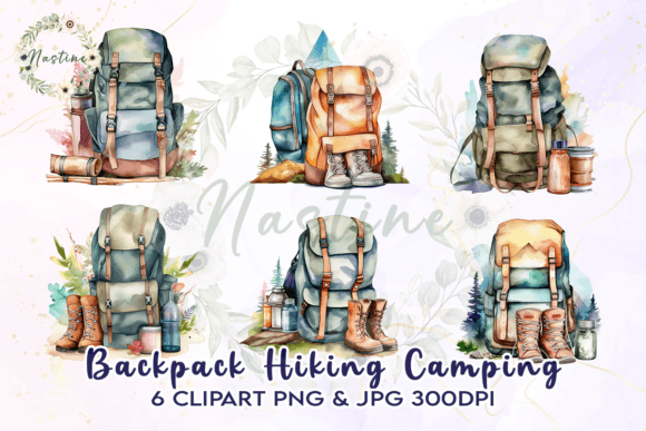 Download Backpack Hiking Camping Watercolor - Water Collection