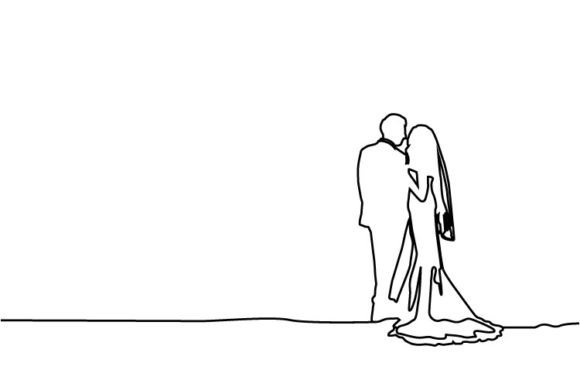 Download Abstract Line Art Couple Wedding Design - Abstract Collection