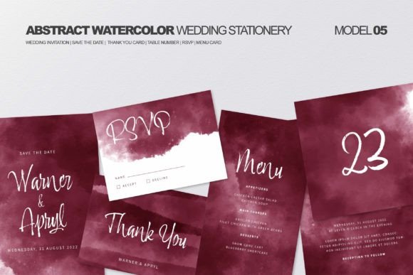 Download Abstract Watercolor Wedding Stationery - Abstract Collection