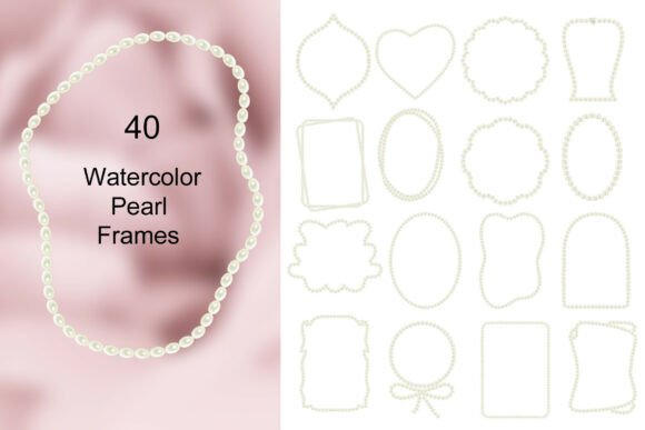 Download 40 Watercolor Pearl Frames. - Water Collection