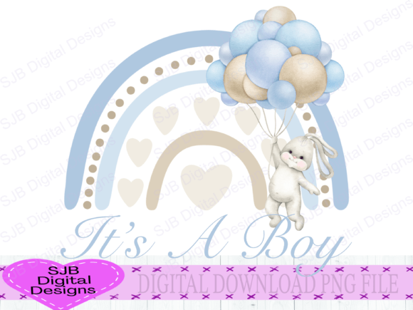 Download Its a Boy New Baby Watercolor Bunny - Water Collection