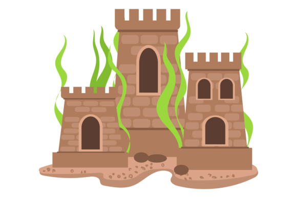 Download Underwater Castle Cartoon Icon. Aquarium - Water Collection