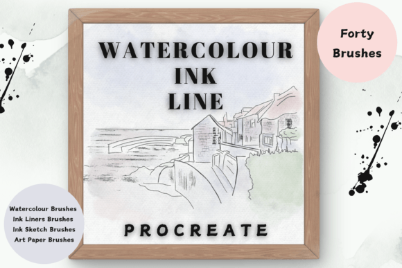 Download Watercolour Ink Line Procreate Brushes - Water Collection