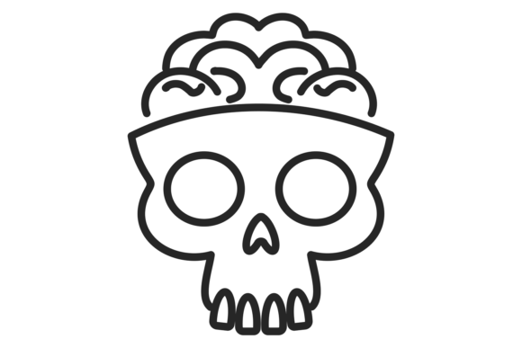 Download Zombie Skull Linear Icon. Horror Monster - Linear Collection