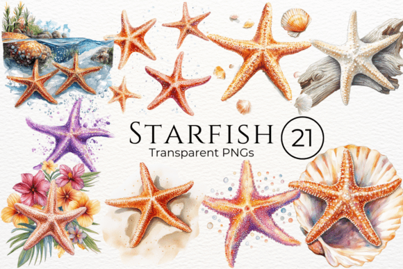 Download Starfish Watercolor Cliparts - Water Collection